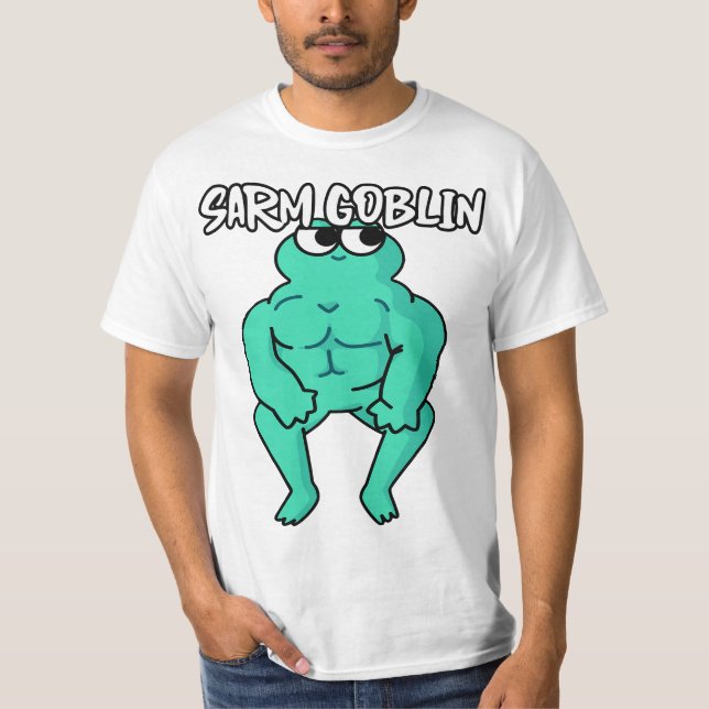 Sarm Goblin Funny Body Building Gym Muscles Workou T Shirt (Framsida)