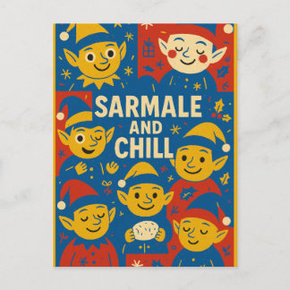Sarmale och Chill tomte julkort Helg Vykort