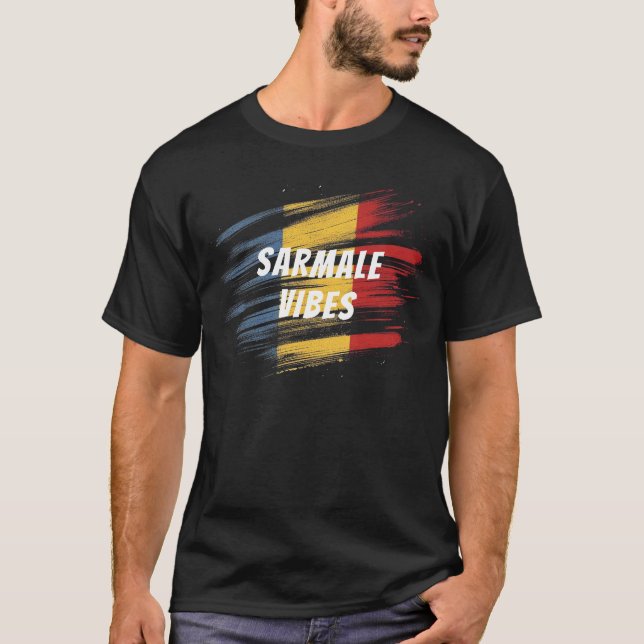 Sarmen vibes Tricolor flagga T Shirt (Framsida)