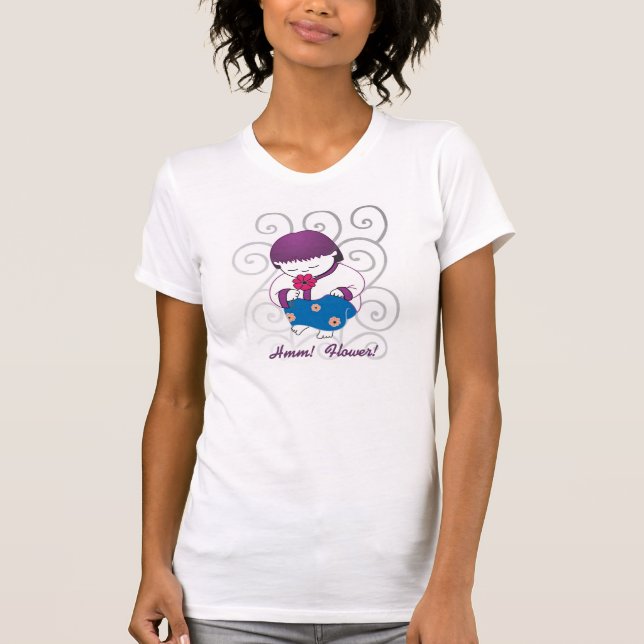 Sarongflicka - blommaSwirl-T-tröja T-shirt (Framsida)
