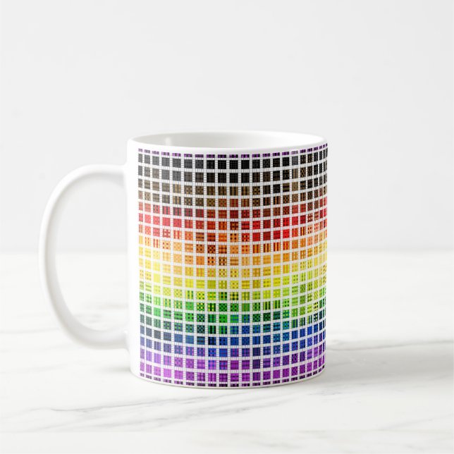 Särpräglad Boho-rutig Färgstark Hbtq-regnbågsflagg Kaffemugg (Vänster)