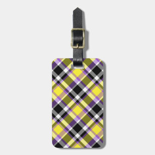 Särpräglad Eklektisk Boho Icke-binär Plaid Pride F Bagagebricka