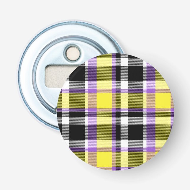 Särpräglad Eklektisk Boho Icke-binär Plaid Pride F Flasköppnare (Framsidan)