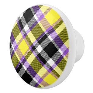 Särpräglad Eklektisk Boho Icke-binär Plaid Pride F Knopp