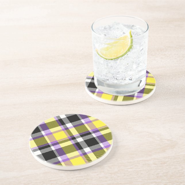 Särpräglad Eklektisk Boho Icke-binär Plaid Pride F Underlägg (Sidan)