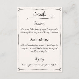 Särpräglad Eklektisk Handritad Bröllopsskor Detalj Tilläggskort