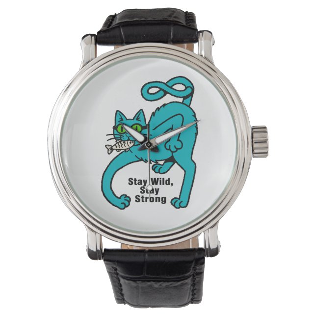 Särpräglad Expressiv Katt Armbandsur (Framsida)