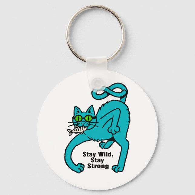 Särpräglad Expressiv Katt Nyckelring (Framsida)