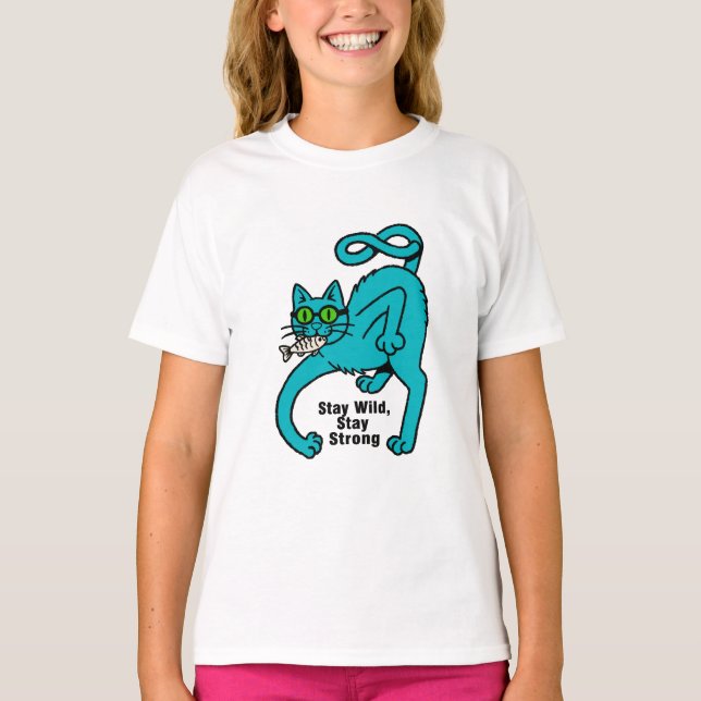 Särpräglad Expressiv Katt T Shirt (Framsida)