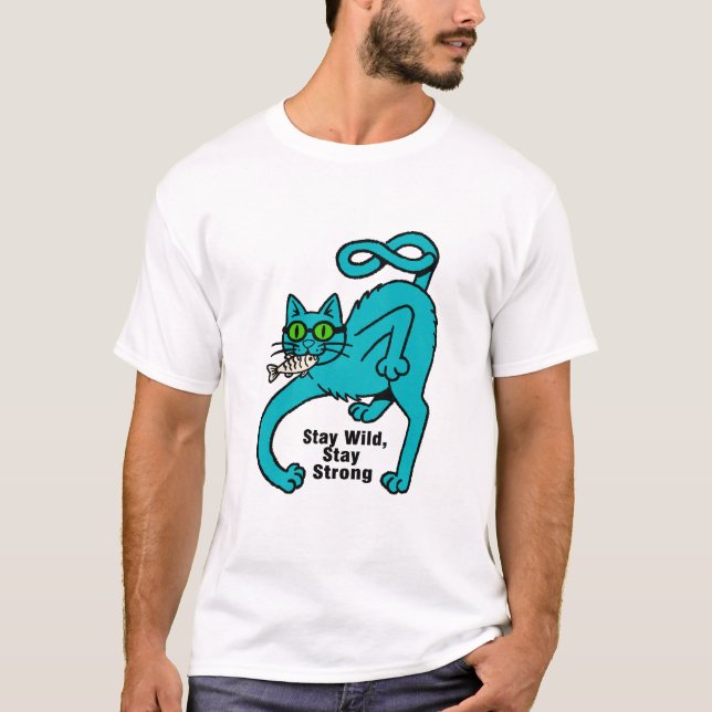 Särpräglad Expressiv Katt T Shirt (Framsida)
