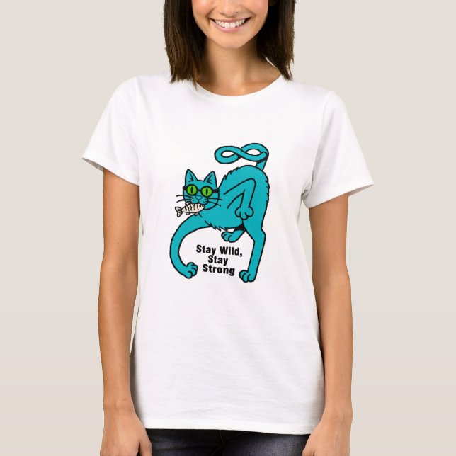 Särpräglad Expressiv Katt T Shirt (Framsida)