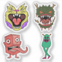 Särpräglad Färgrik Retro Monster Karaktär