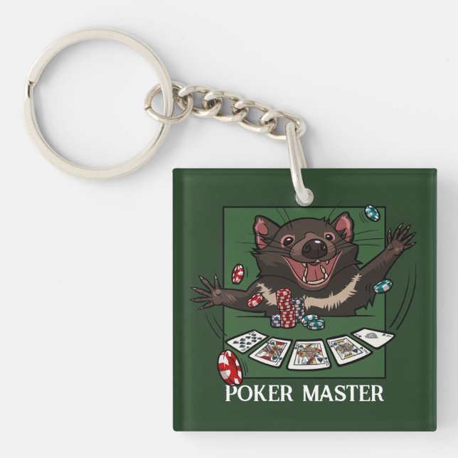 Särpräglad Tasmansk Djävul Karaktär Poker Tecknad  (Framsidan)