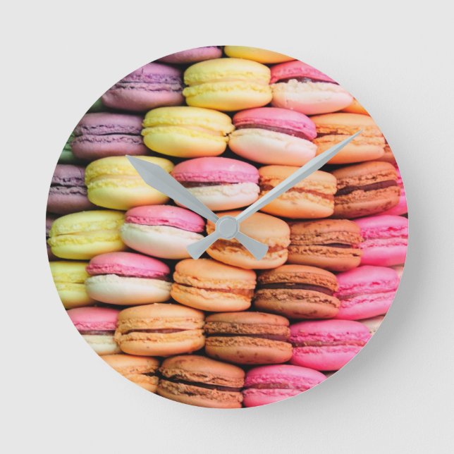 Särpräglade Färgrika Macaroons Rund Klocka (Framsida)