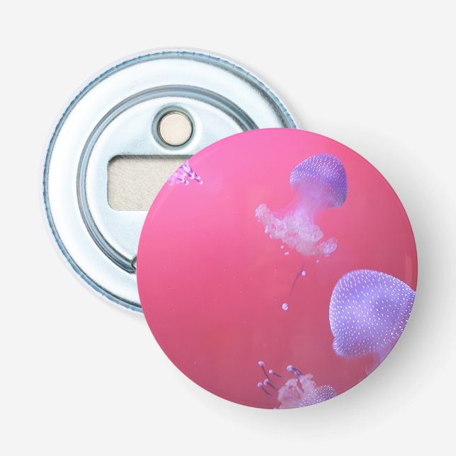 Särpräglade maneter i det rosa vattnet flasköppnare (Framsidan)