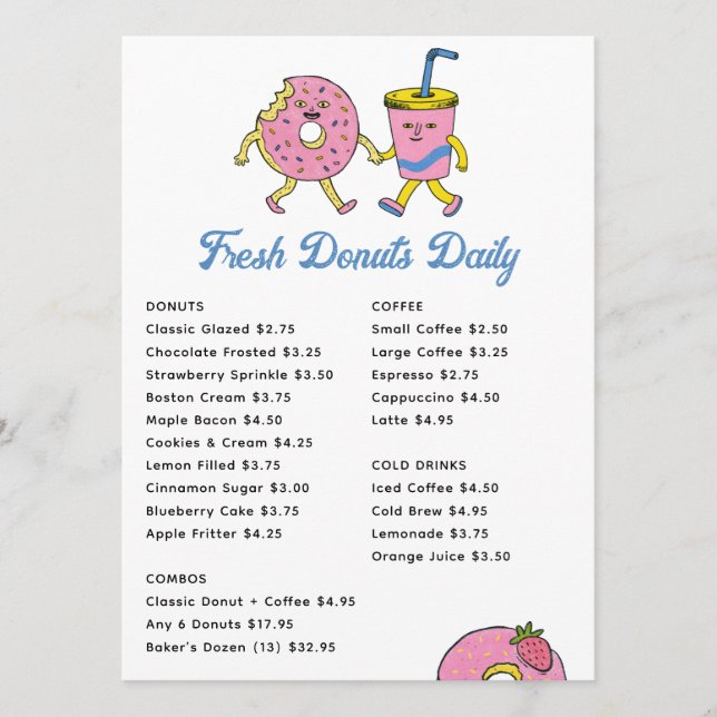 Särpräglat kafé & Munkcafe | Lekfullt bageri Meny (Framsida)