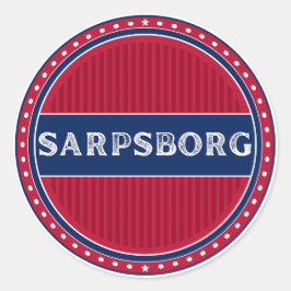 Sarpsborg City Pride Emblem – Norsk Identitet Runt Klistermärke