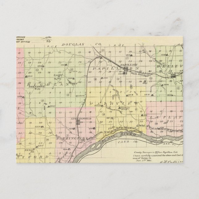 Sarpy County, Nebraska Vykort (Framsida)