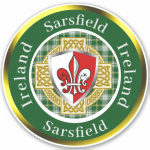 Sarsfield Irish Shield/Celtic Kor Personlig Klistermärken