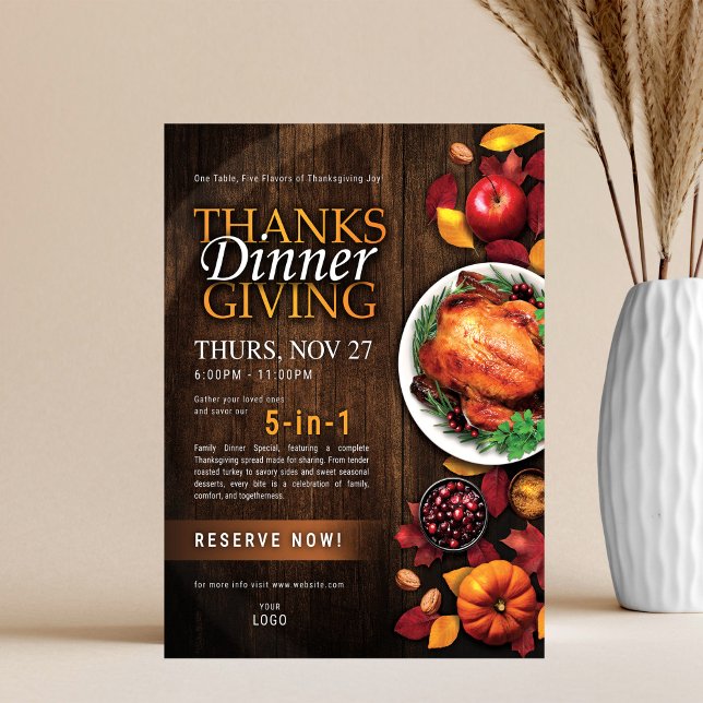 Särskild evenemangsaffisch för Thanksgiving Dinner Reklamblad (Skapare uppladdad)
