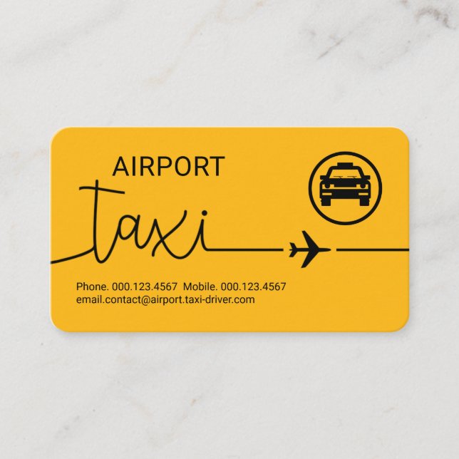 Särskild flygplatstaxibiljetlinje visitkort (Framsida)