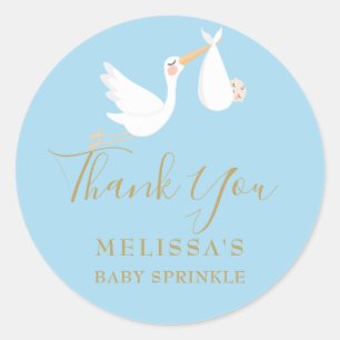 Särskild Leverans Stork Bebis Baby Shower/Strössel Runt Klistermärke
