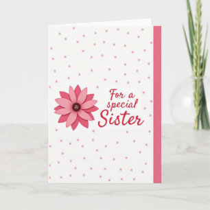 Särskild systerkort med rosa blommotiv kort