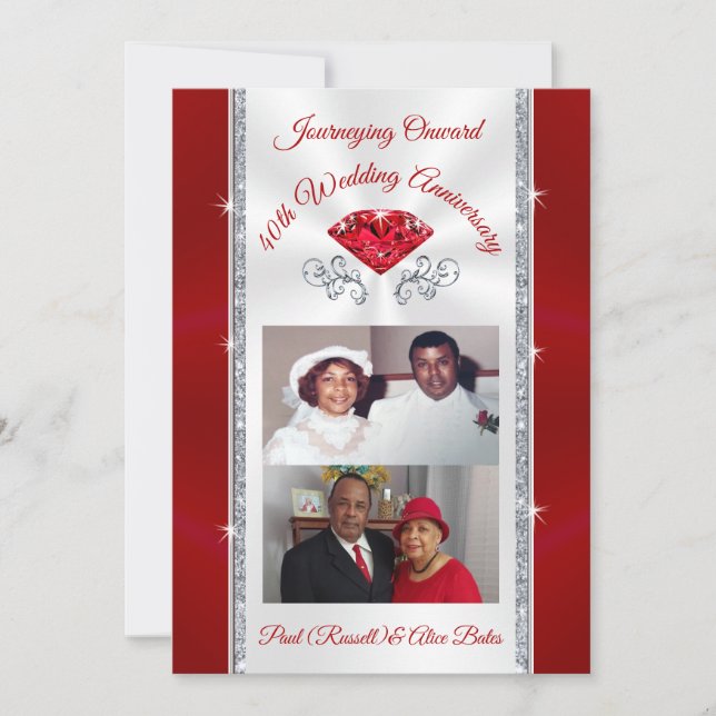 Särskilda beställningar 40-årsjubileums inbjudning inbjudningar (Framsida)