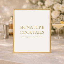 Särskilda cocktails Elegant bröllopsbarskylt Poster