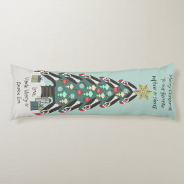 Särskilda Penguins Funny Julgran Personalize Kroppskudde