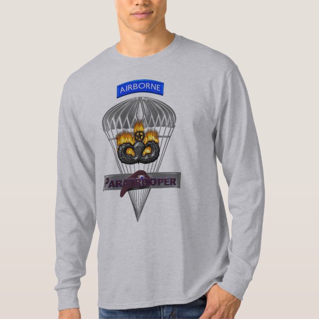Särskilt Designad luftburen Paratrooper T Shirt (Framsida)