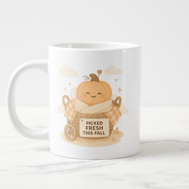 Särskilt Färsk Denna Höst Kawaii Pumpa Baby Design Jumbo Mugg (Vänster)