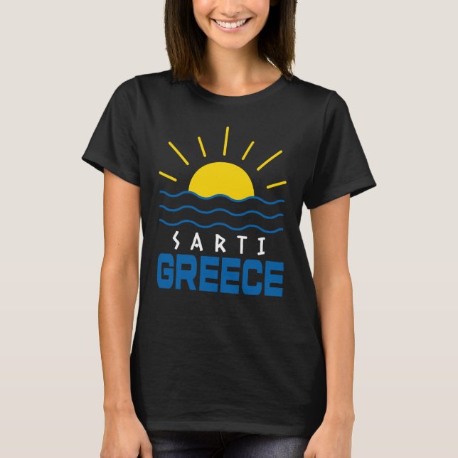 Sarti Greece Sunshine and Sea Vågar Women's T Shirt (Framsida)