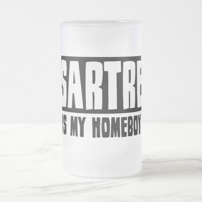 Sartre är min Homeboy Frostat Ölglas (Center)