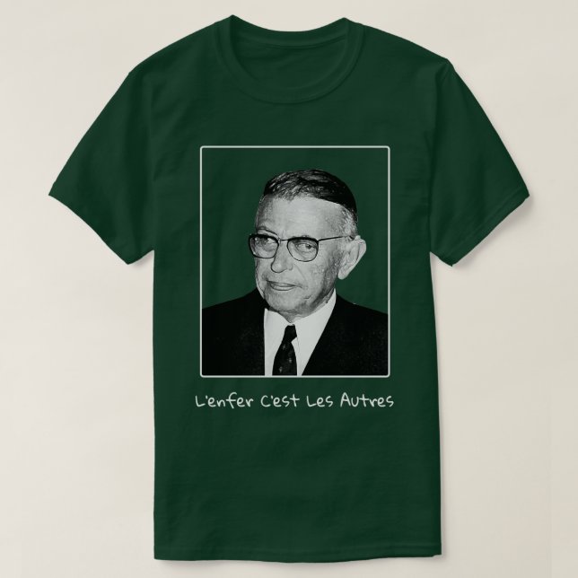 Sartre helvetet är andra människor i fransk t shirt (Design framsida)