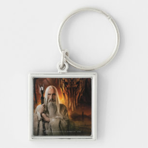 SARUMAN™ och Foes Fyrkantig Silverfärgad Nyckelring