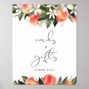SARVANNAH Peach Cards and Gifts Sign Poster