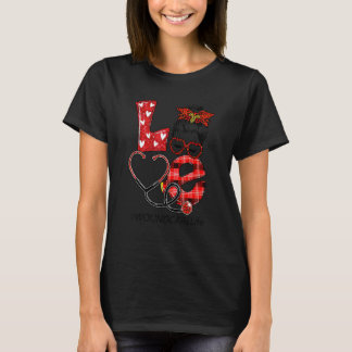 Sårvårdssjuksköterska Rutig Leopard Kärlek Hjärta  T Shirt