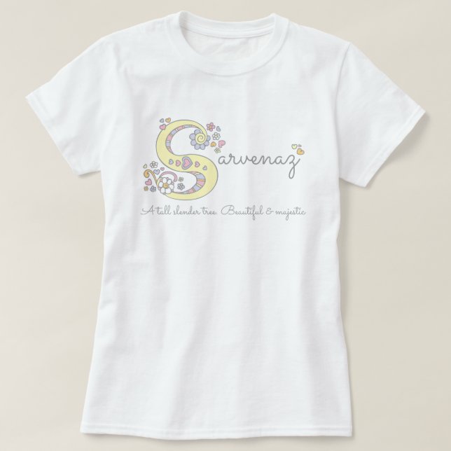 Sarvenaz-flickornas namn-anpassningsbar T Tee (Design framsida)