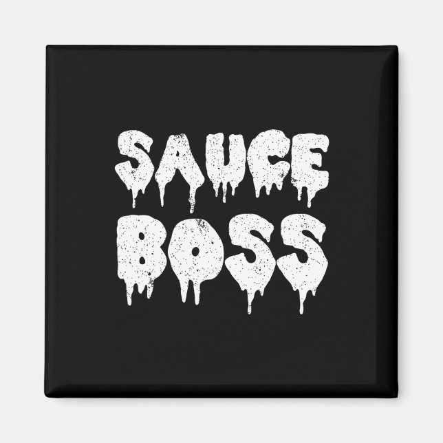 Sås Boss Chef Bbq Kock Mat Humoristisk  Magnet (Framsidan)
