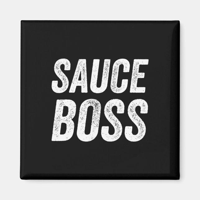Sås Boss Chef Bbq Kock Mat Humoristisk  Magnet (Framsidan)
