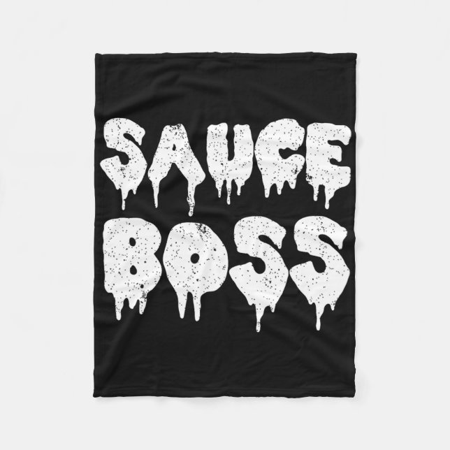 Sås Boss Chef Bbq Koka Mat Humoristisk  Fleecefilt (Framsidan)