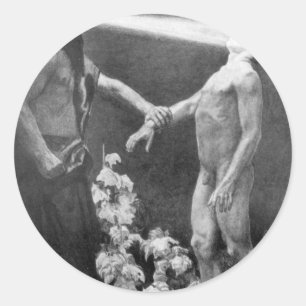 Sascha Schneider - Hypnosis Vintage German Occult Runt Klistermärke