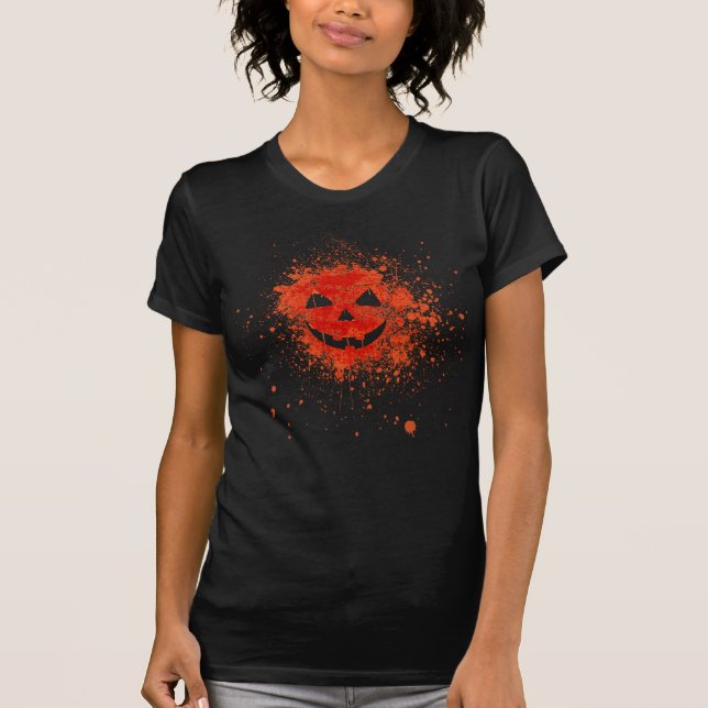 Saschad Jack O'lantern Pumpkin T-Shirt (Framsida)