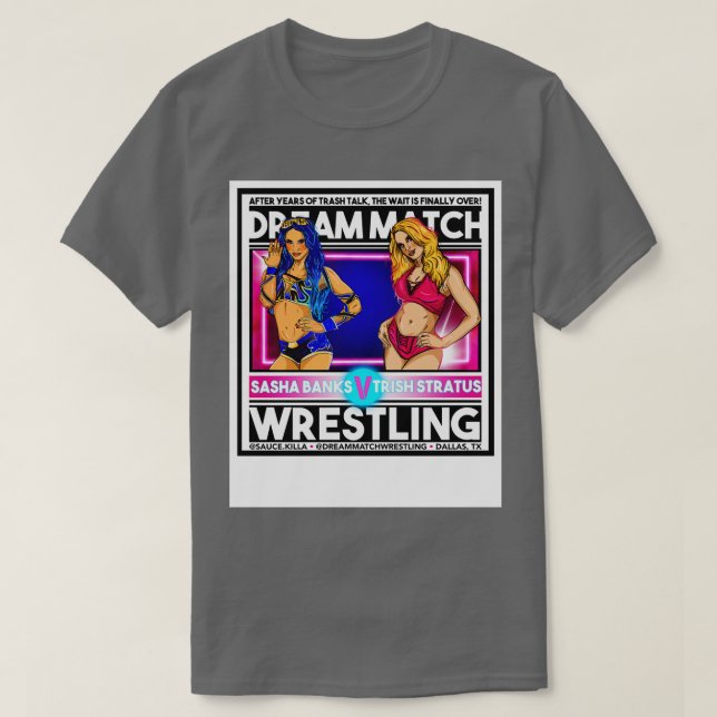 Sasha Banker mot Trish Stratus T Shirt (Design framsida)