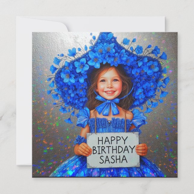 SASHA ~ Birthday Card ~ Bluebells ~ (Framsida)