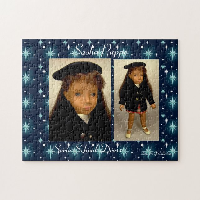 Sasha Doll Puzzle School Dress Pussel (Horisontell)