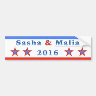 Sasha & Malia för presidenten 2016! Bildekal