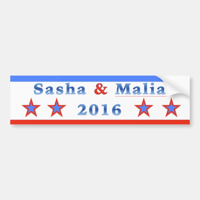 Sasha & Malia för presidenten 2016! Bildekal (Framsidan)