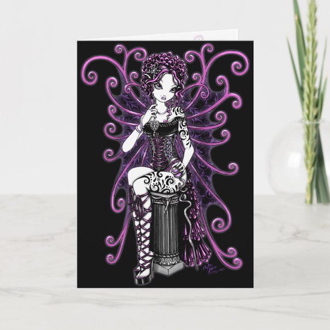 "Sasha"-Rosa Valentine Fairy Card Helgkort (Framsida)